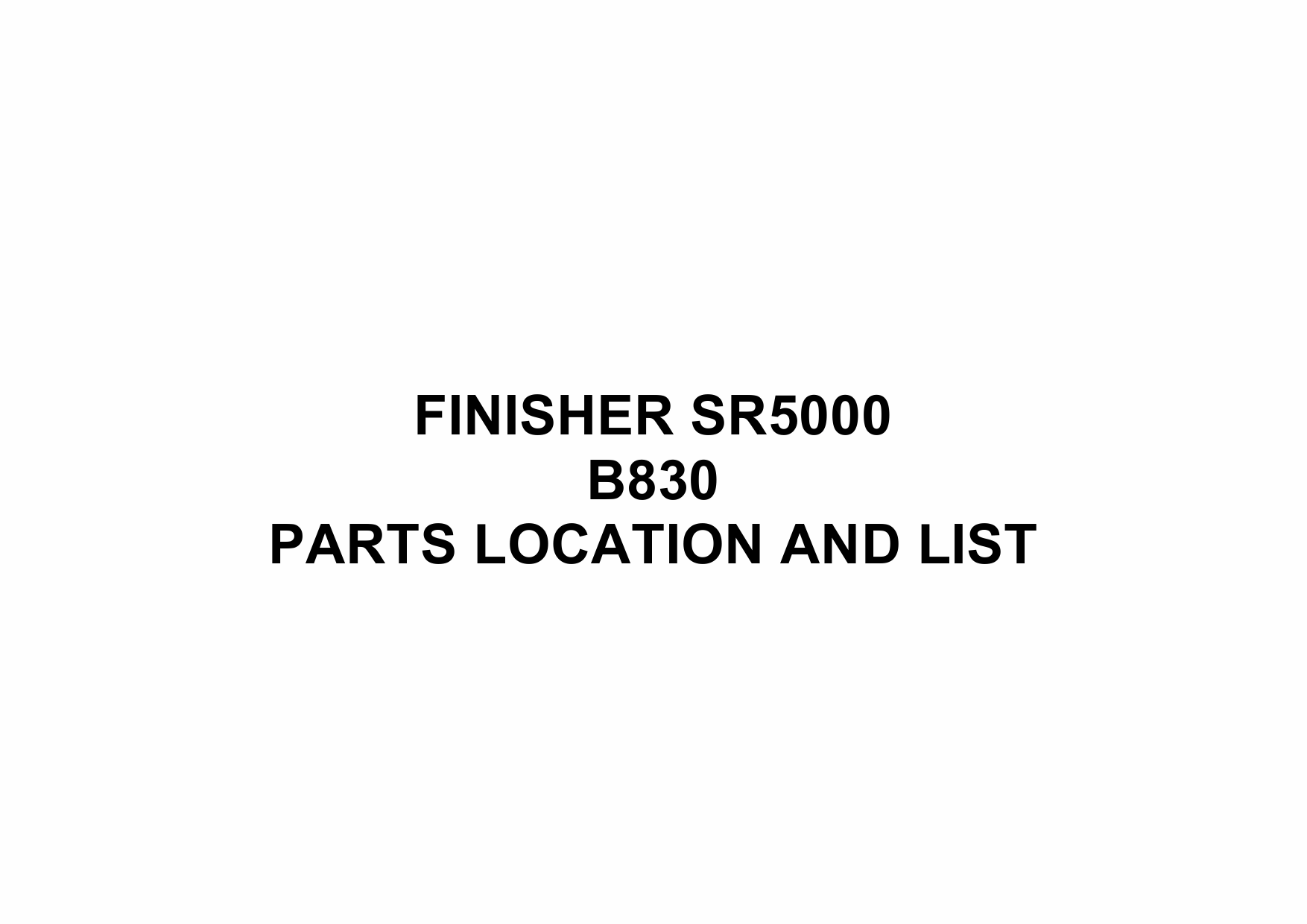 RICOH Options B830 FINISHER-SR5000 Parts Catalog PDF download-1